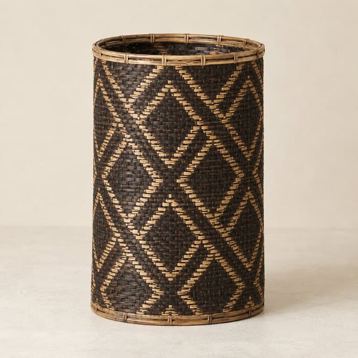 Hill Tracts Bamboo & Cane Floor Storage Basket