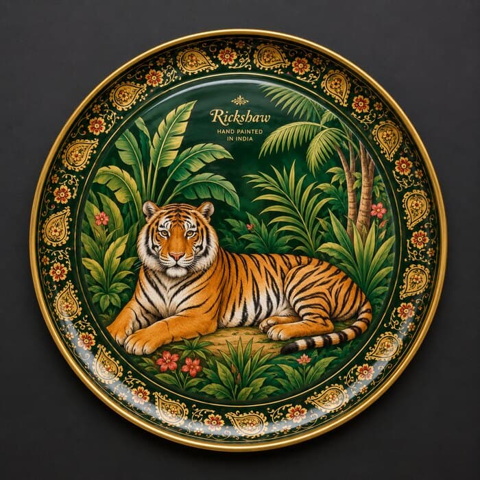 Padma Hand-Painted Metal Serving Tray