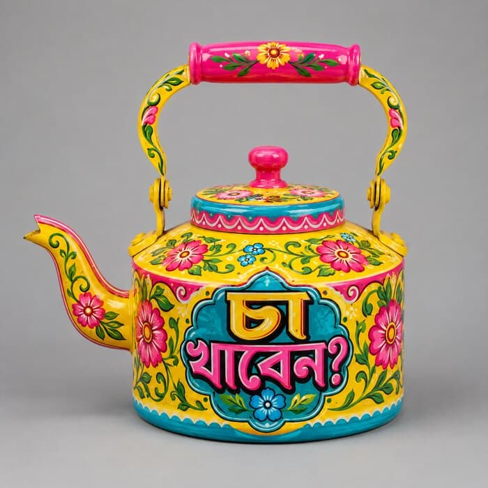 Sonar Gaon Painted Aluminium Tea Kettle