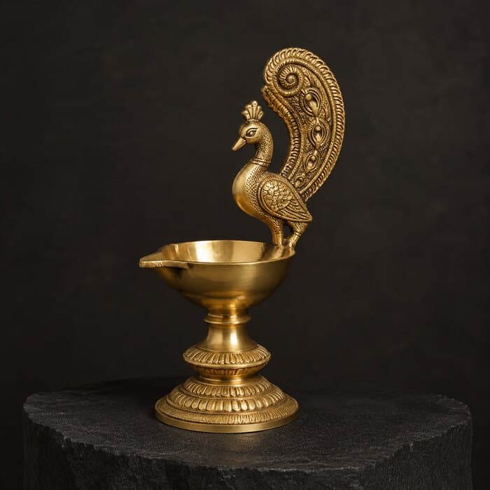 Dhamrai Lost-Wax Cast Brass Oil Lamp (Pradip)