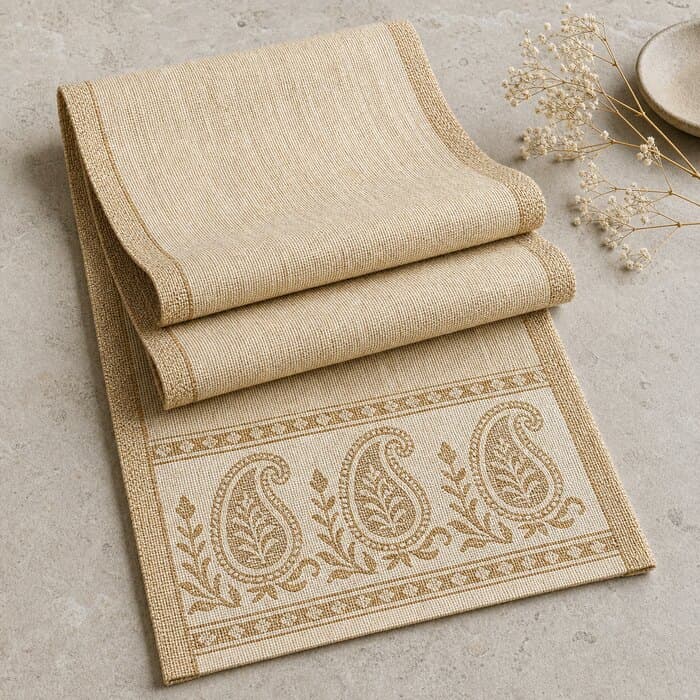 Jamuna Patterned Jute Table Runner