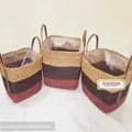 Ahiyana Multi Color Eco-Friendly Natural Seagrass Planter Tub Cover Set With Plastic Lining