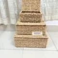 Ahiyana Handmade Seagrass Storage Trunk Basket Set With Metal Frame (Set of 3)