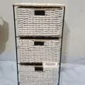 Ahiyana Handmade Eco-Friendly 3 - Drawer Seagrass And Dosting Wardrobe – Durable Metal Frame Storage Organizer
