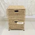 Ahiyana Handmade Eco-Friendly 2 - Drawer Seagrass Wardrobe – Durable Metal Frame Storage Organizer