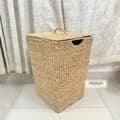 Ahiyana Premium Square Seagrass Laundry Basket with Lid