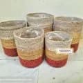 Ahiyana Multi Color Eco-Friendly Natural Seagrass Planter Tub Cover Set With Plastic Lining