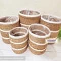 Ahiyana Multi Color Eco-Friendly Natural Seagrass Planter Tub Cover Set With Plastic Lining
