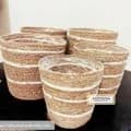 Ahiyana Multi Color Eco-Friendly Natural Seagrass Planter Tub Cover Set With Plastic Lining