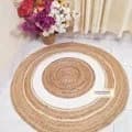 Ahiyana Premium Machine Made Seagrass Round Mat - 36 Inch | Aesthetic Home Décor Rug