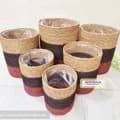 Ahiyana Multi Color Eco-Friendly Natural Seagrass Planter Tub Cover Set With Plastic Lining