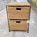 Ahiyana Handmade Eco-Friendly 2 - Drawer Seagrass Wardrobe – Durable Metal Frame Storage Organizer