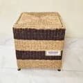 Ahiyana Premium Square Seagrass Laundry Basket - Durable Metal Frame / Storage Box / Sitting Tools