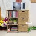 Ahiyana Handmade Eco-Friendly 6 Part 3 - Drawer Seagrass Wardrobe – Durable Metal Frame Storage Organizer