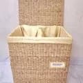 Ahiyana Premium Square Seagrass Laundry Basket with Fabric liner and Lid