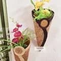 Ahiyana Handmade Natural Seagrass V-Shape Wall Hanging Flower Basket and Plant Holder