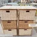 Ahiyana Handmade Eco-Friendly 5 Part 6 - Drawer Seagrass and Dosting Wardrobe – Durable Metal Frame Storage Organizer