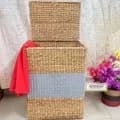 Ahiyana Premium Square Seagrass Laundry Basket with Lid