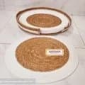 Ahiyana Premium Machine Made Seagrass Round Mat - 12 Inch | Aesthetic Home Decor Rug