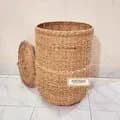 Ahiyana Premium Round Seagrass Laundry Basket - Durable Metal Frame