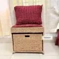 Ahiyana Premium 1-Seater Seagrass Storage Bench with Drawer Sofa Seat include Fhome and Cushion