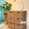 Ahiyana Handmade Eco-Friendly 6 Part 6 - Drawer Seagrass Wardrobe – Durable Metal Frame Storage Organizer