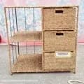 Ahiyana Handmade Eco-Friendly 5 Part 3 - Drawer Seagrass Wardrobe – Durable Metal Frame Storage Organizer