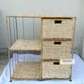 Ahiyana Handmade Eco-Friendly 5 Part 3 - Drawer Seagrass and Dosting Wardrobe – Durable Metal Frame Storage Organizer
