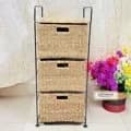Ahiyana Handmade Eco-Friendly 3 - Drawer Seagrass Wardrobe – Durable Metal Frame Storage Organizer